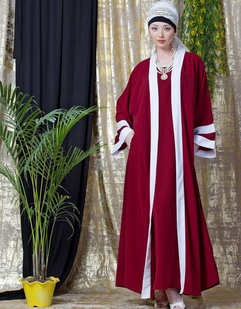 Dubai contrast band with inner Dubai Kaftan Red